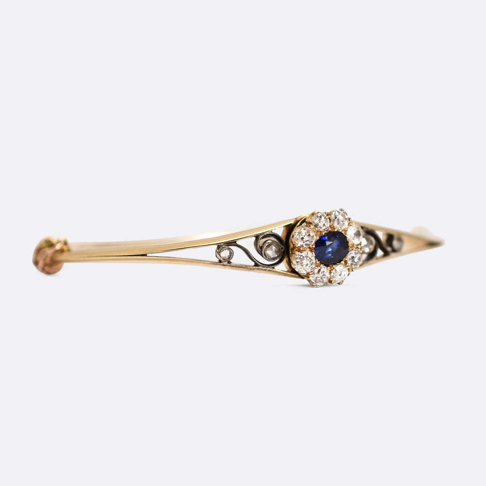 Victorian Sapphire & Diamond Cluster Bangle