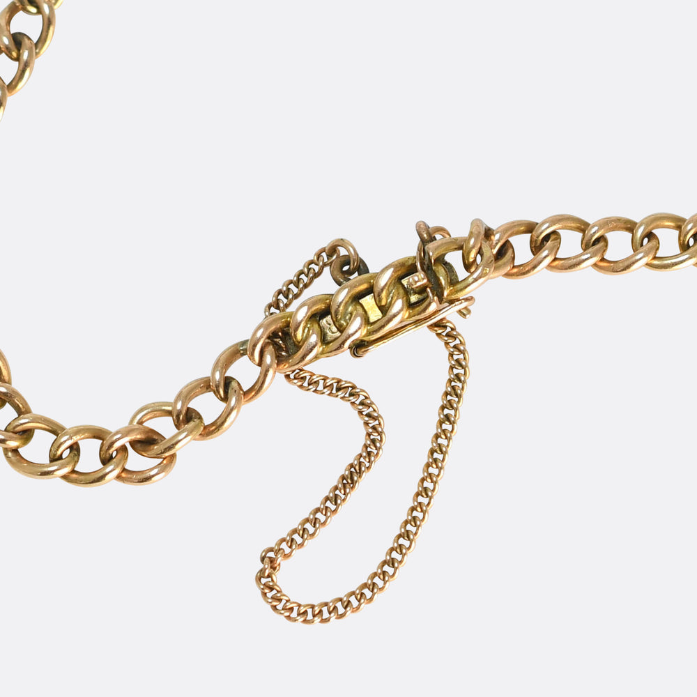 Victorian Sapphire & Diamond Curb-Link Bracelet