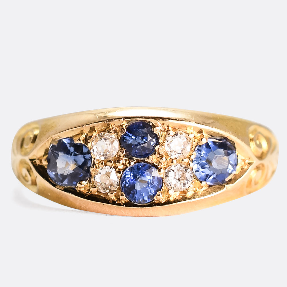 Victorian Sapphire & Diamond Gypsy Ring