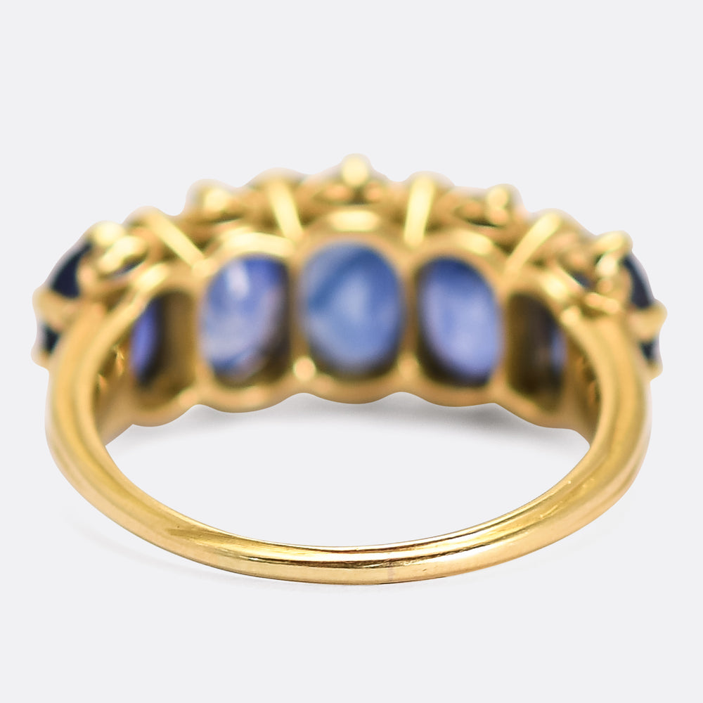 Victorian Sapphire & Diamond Half Hoop Ring