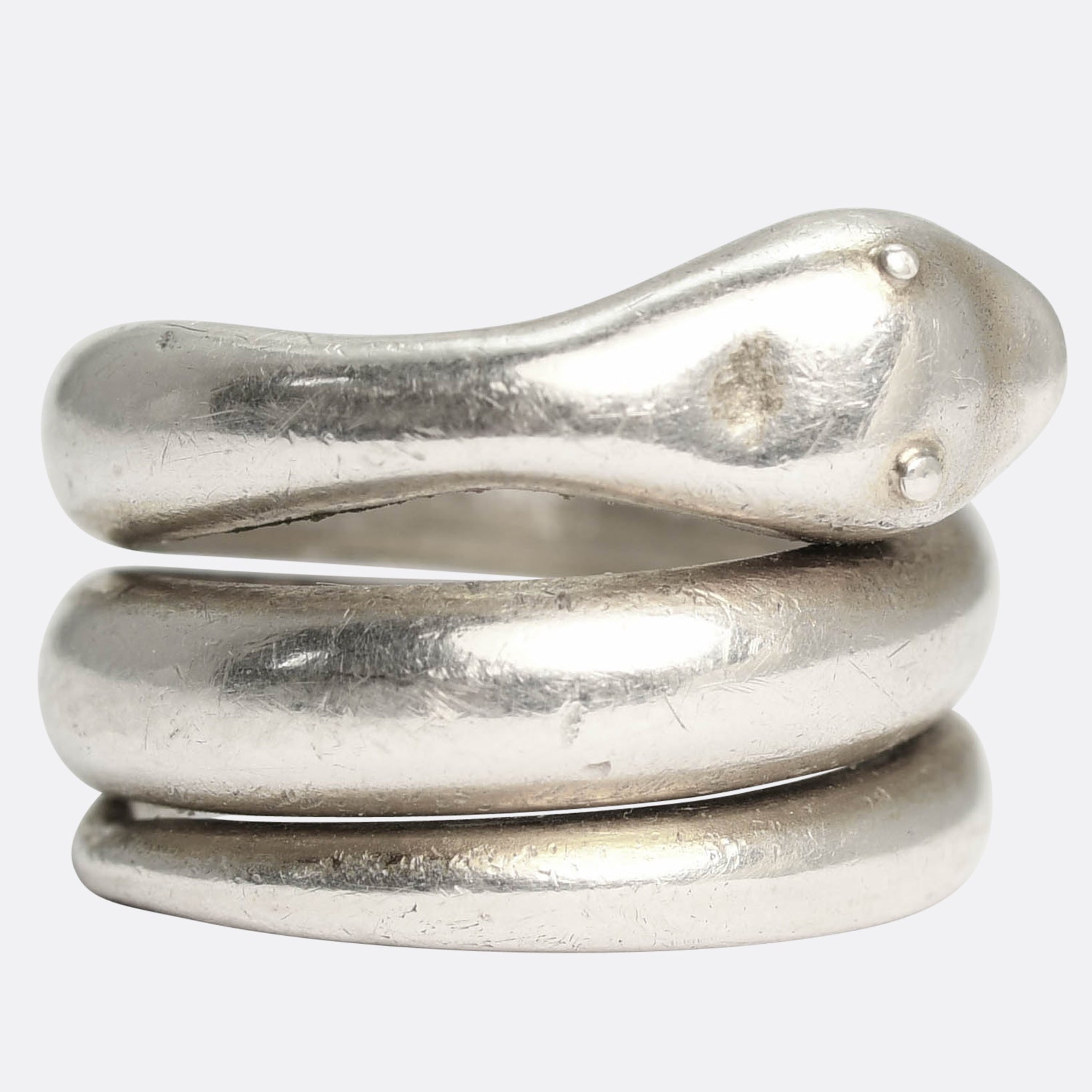 Silver Coiled Rings Victorian Silver Coiled Snake Ring – Butter Lane Antiques
