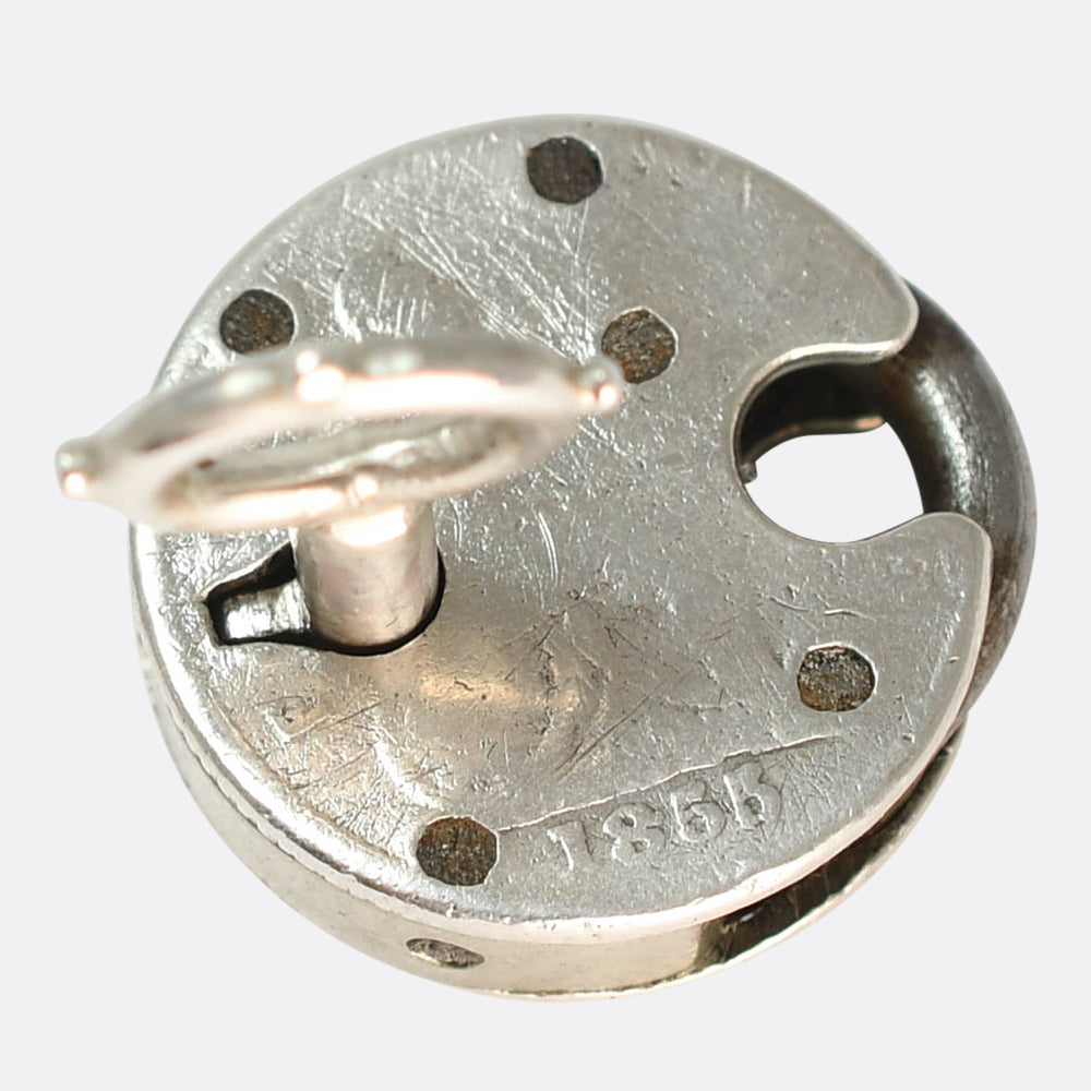 Victorian Silver Penny Padlock Charm