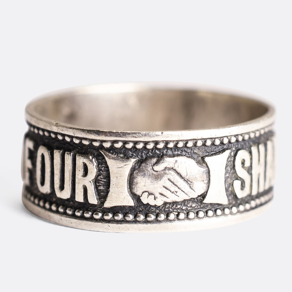 Victorian Silver Posy Betrothal Ring