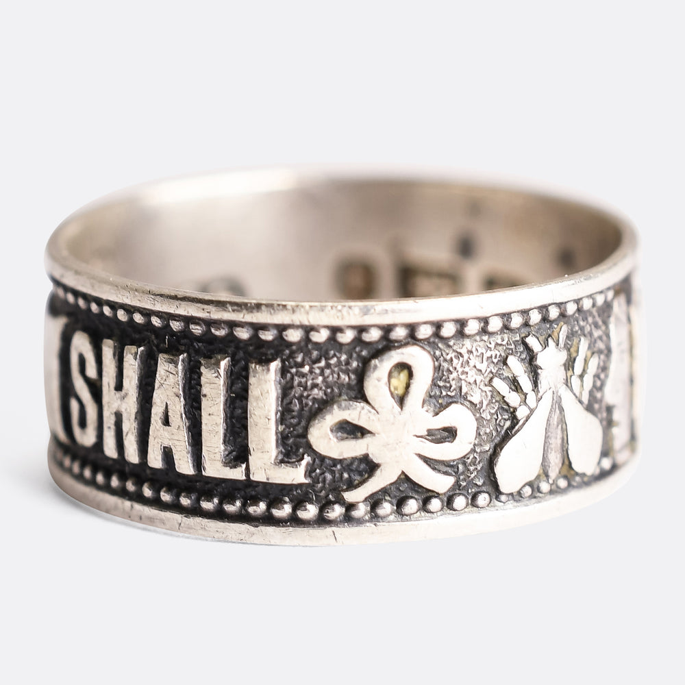 Victorian Silver Posy Betrothal Ring