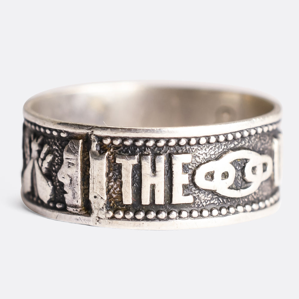 Victorian Silver Posy Betrothal Ring