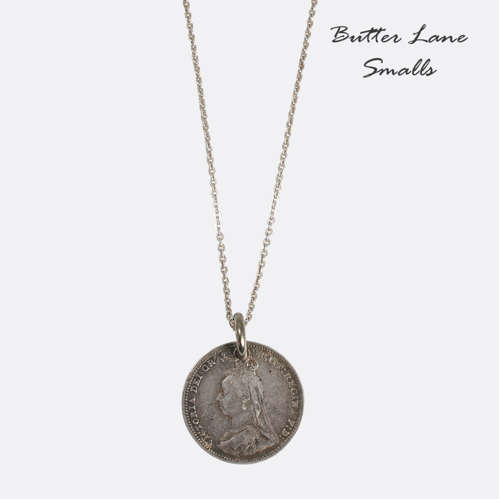 Victorian Sterling Silver Crown Love Token Charm