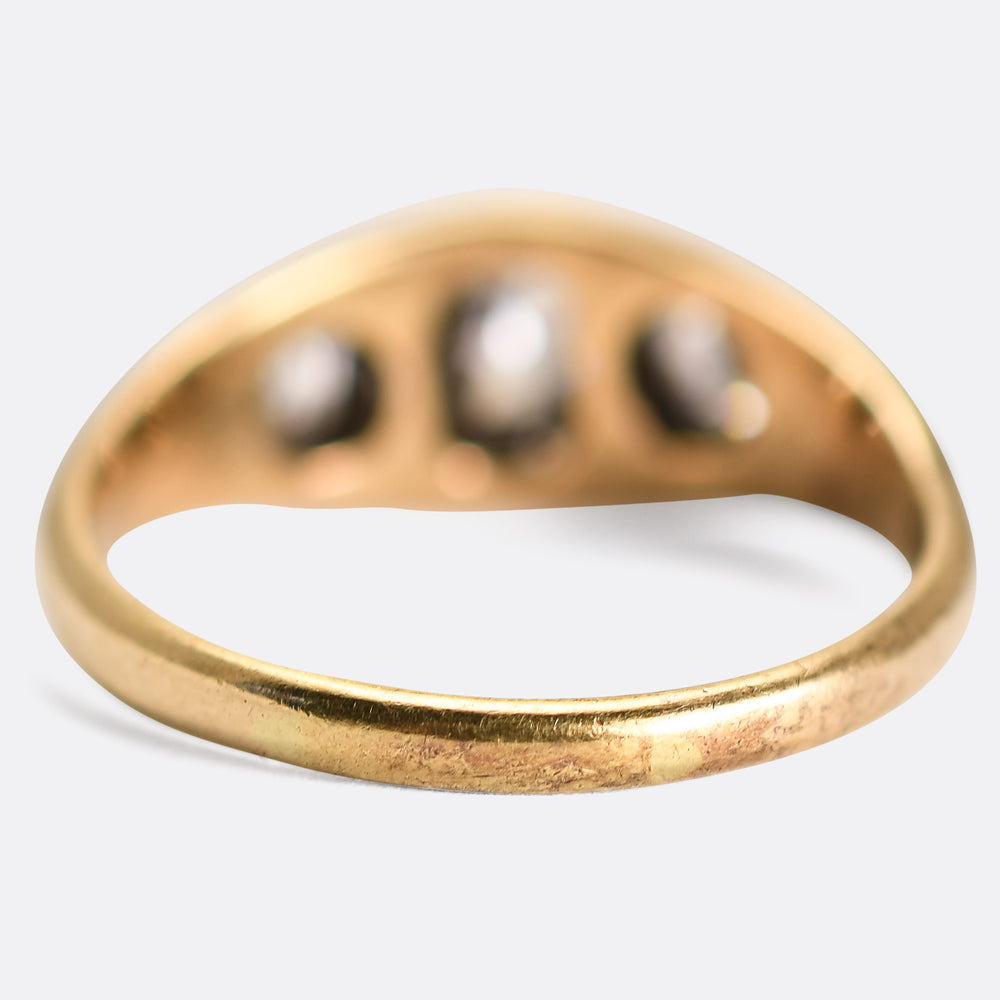 Victorian Three-Stone Diamond Gypsy Ring