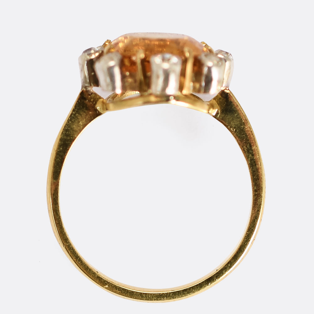 Victorian Topaz & Diamond Satellite Ring