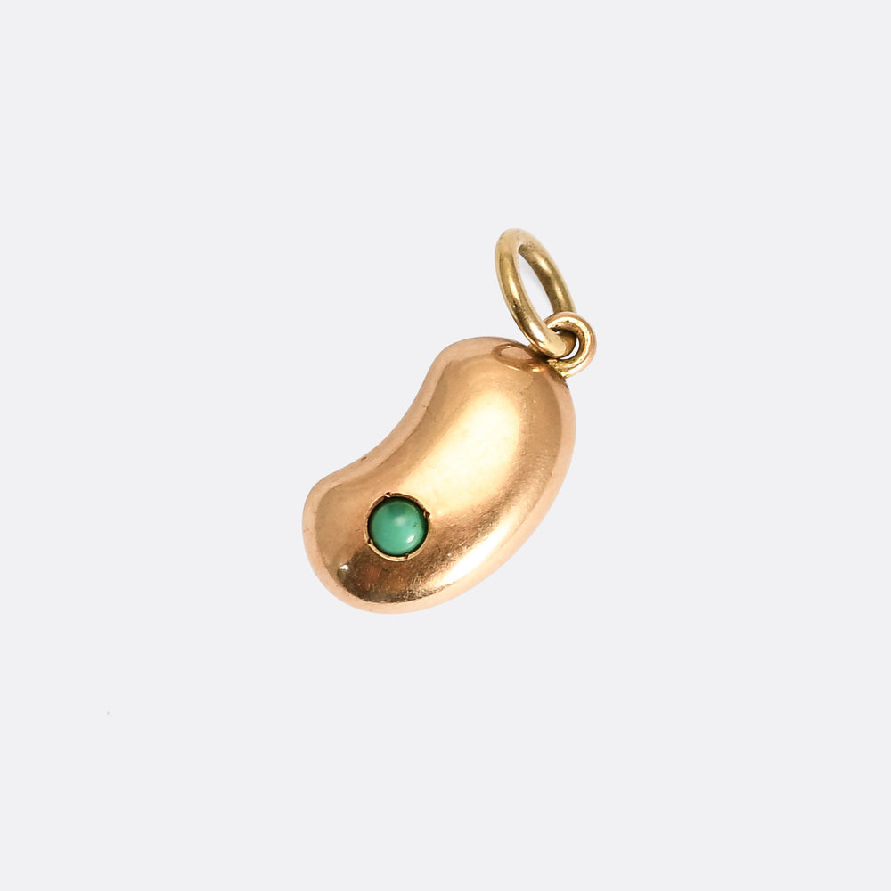 Victorian Turquoise Lucky Bean Charm