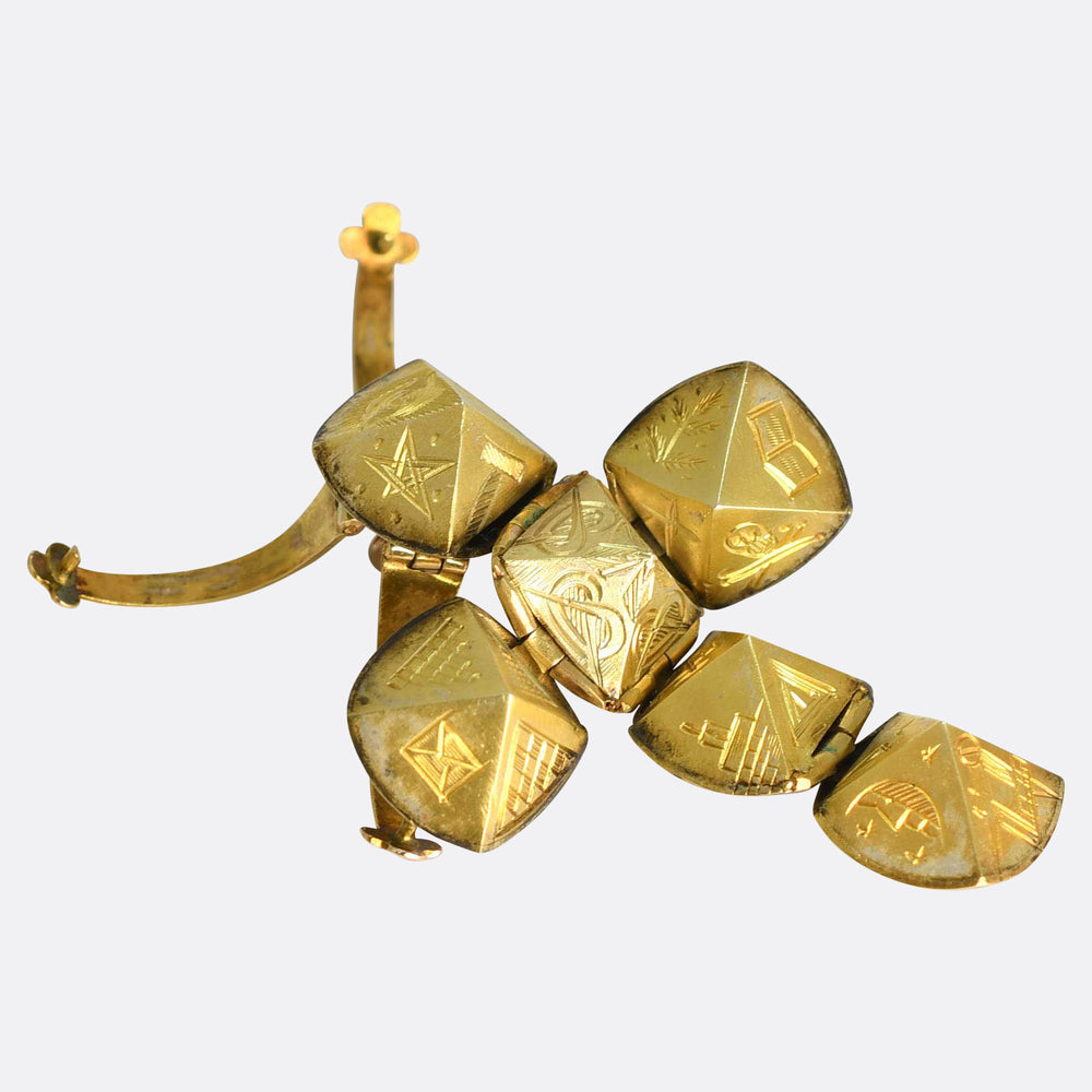 Victorian solid Gold Masonic Orb Pendant