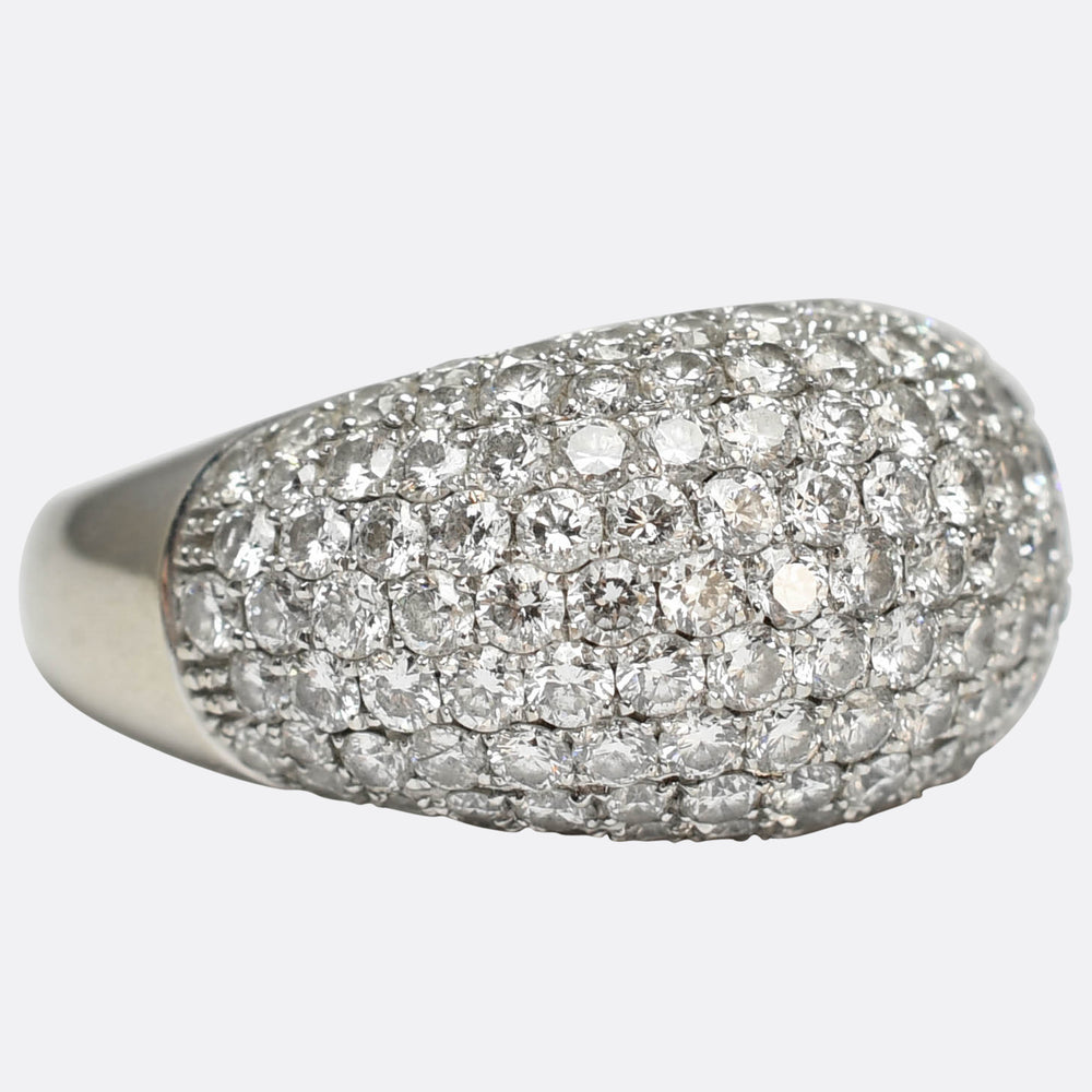 Vintage 3.35ct Pavé Diamond Bombe Ring
