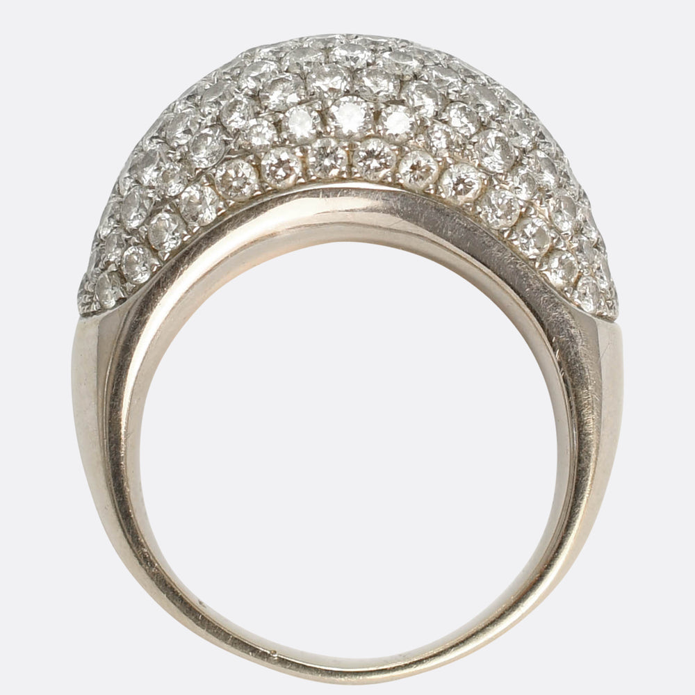 Vintage 3.35ct Pavé Diamond Bombe Ring