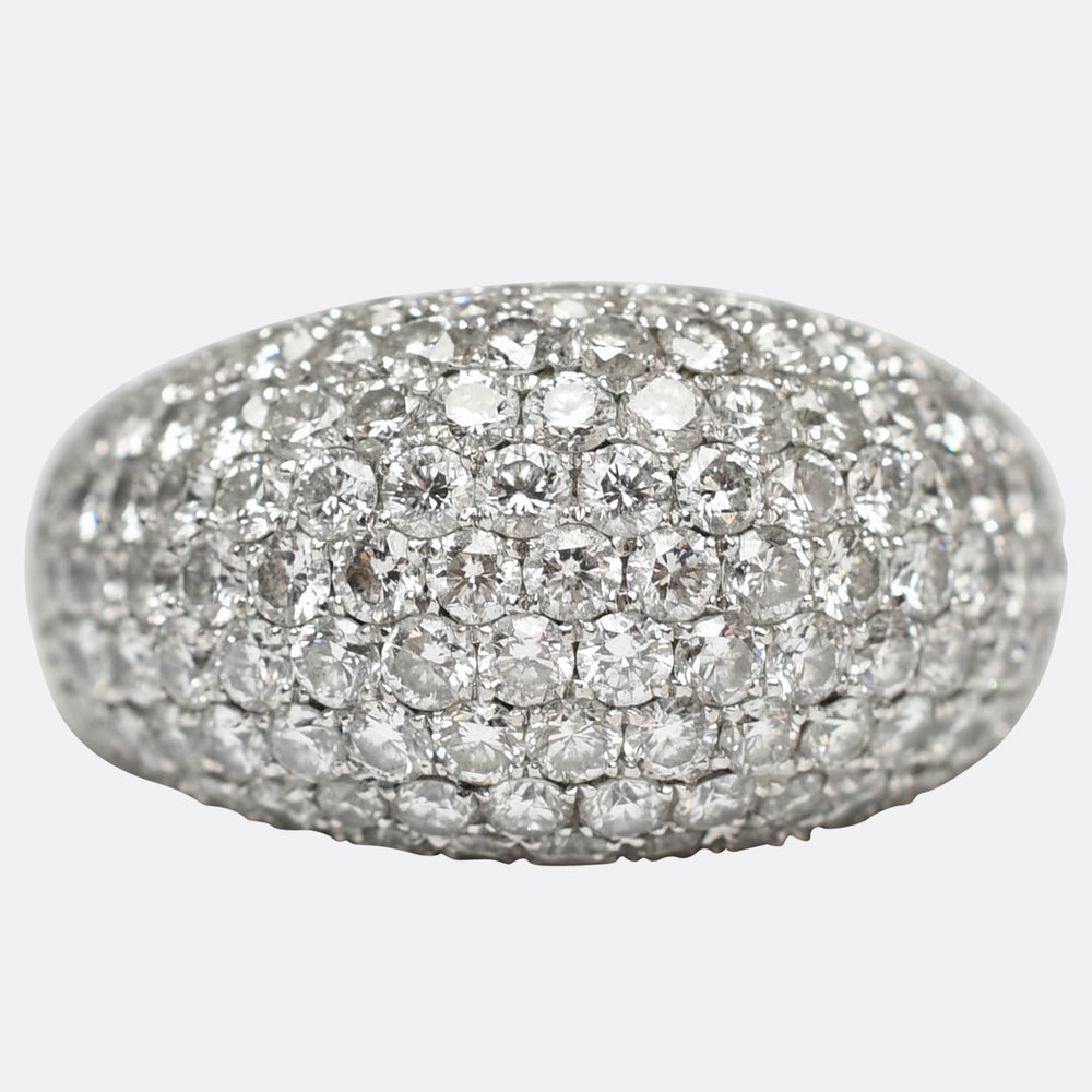 Vintage 3.35ct Pavé Diamond Bombe Ring