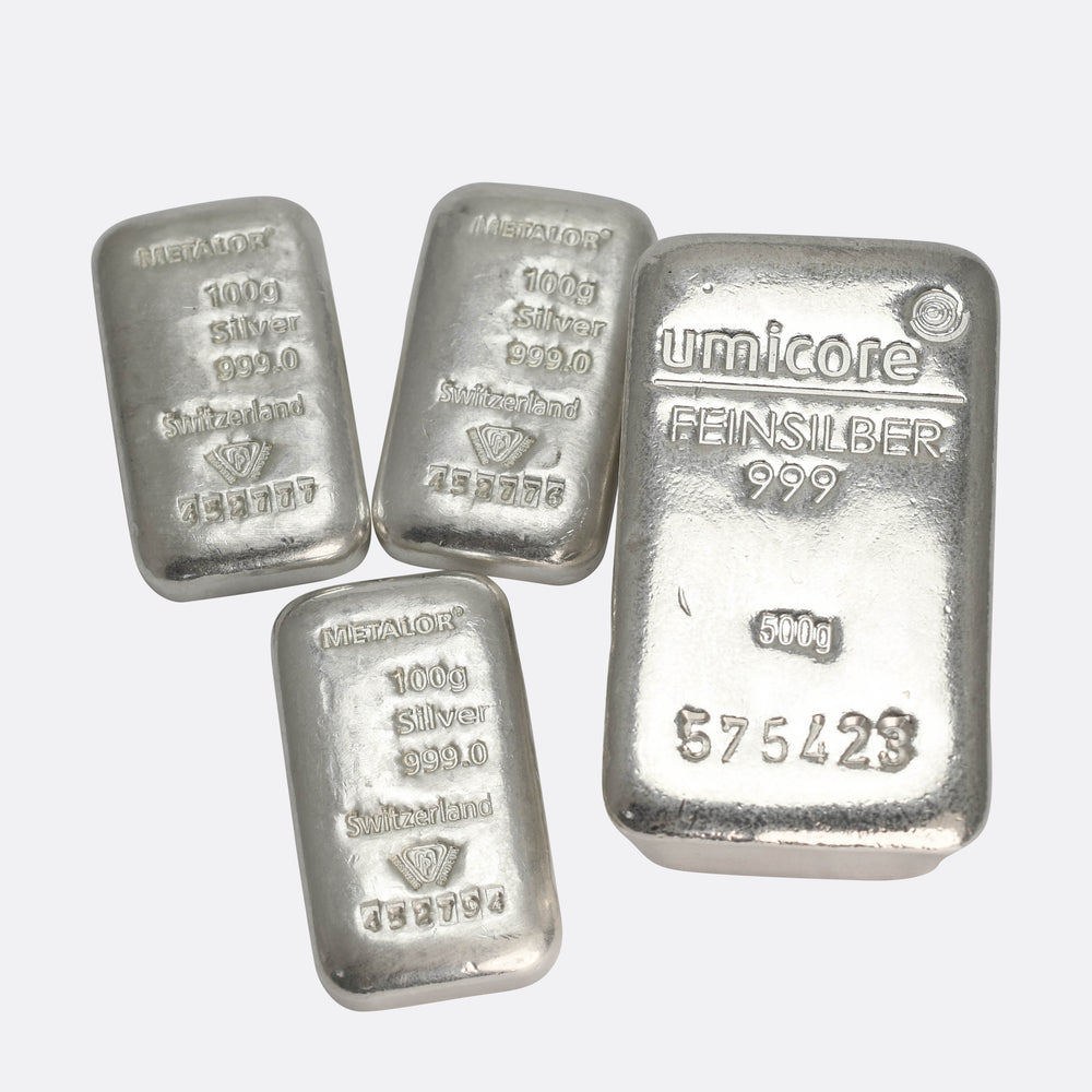 Vintage 800g Silver Investment Bars