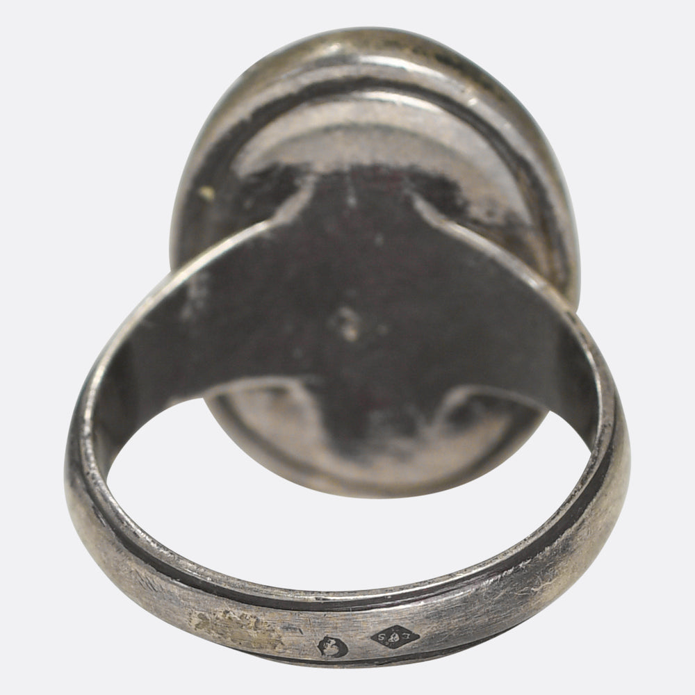 Vintage Antinous Silver Cameo Ring