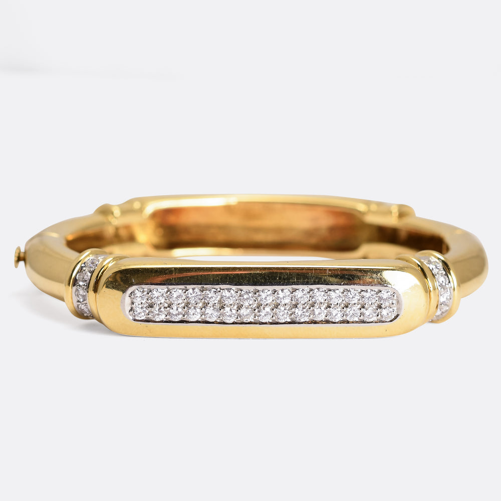 Vintage Cartier 18k Gold Diamond Bangle