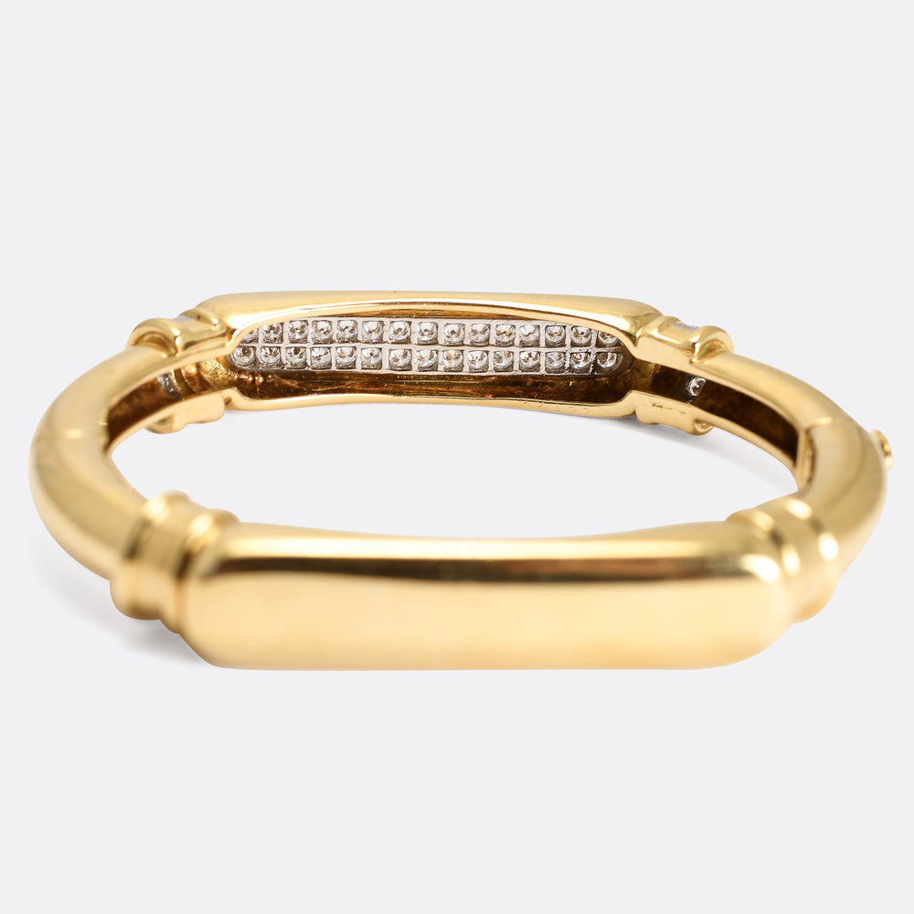 Vintage Cartier 18k Gold Diamond Bangle