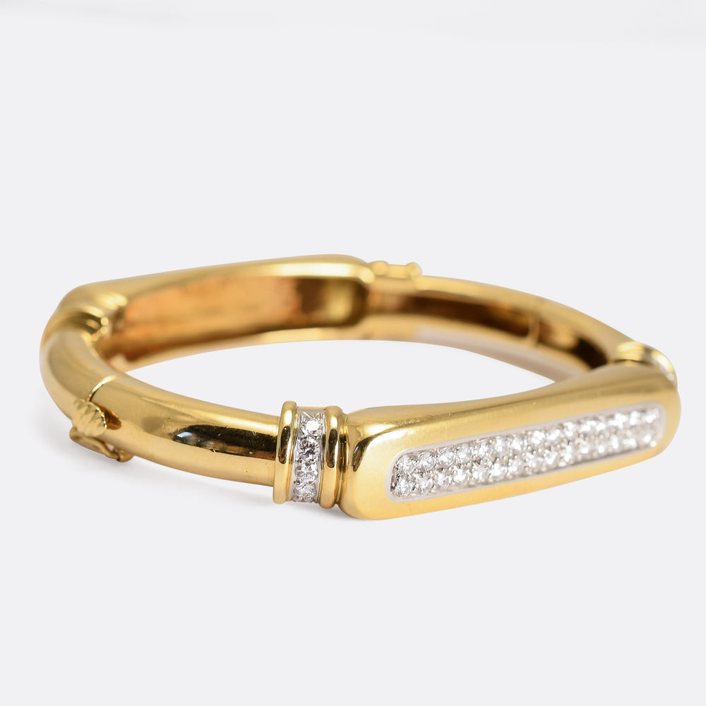 Vintage Cartier 18k Gold Diamond Bangle