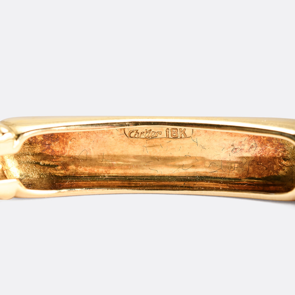 Vintage Cartier 18k Gold Diamond Bangle