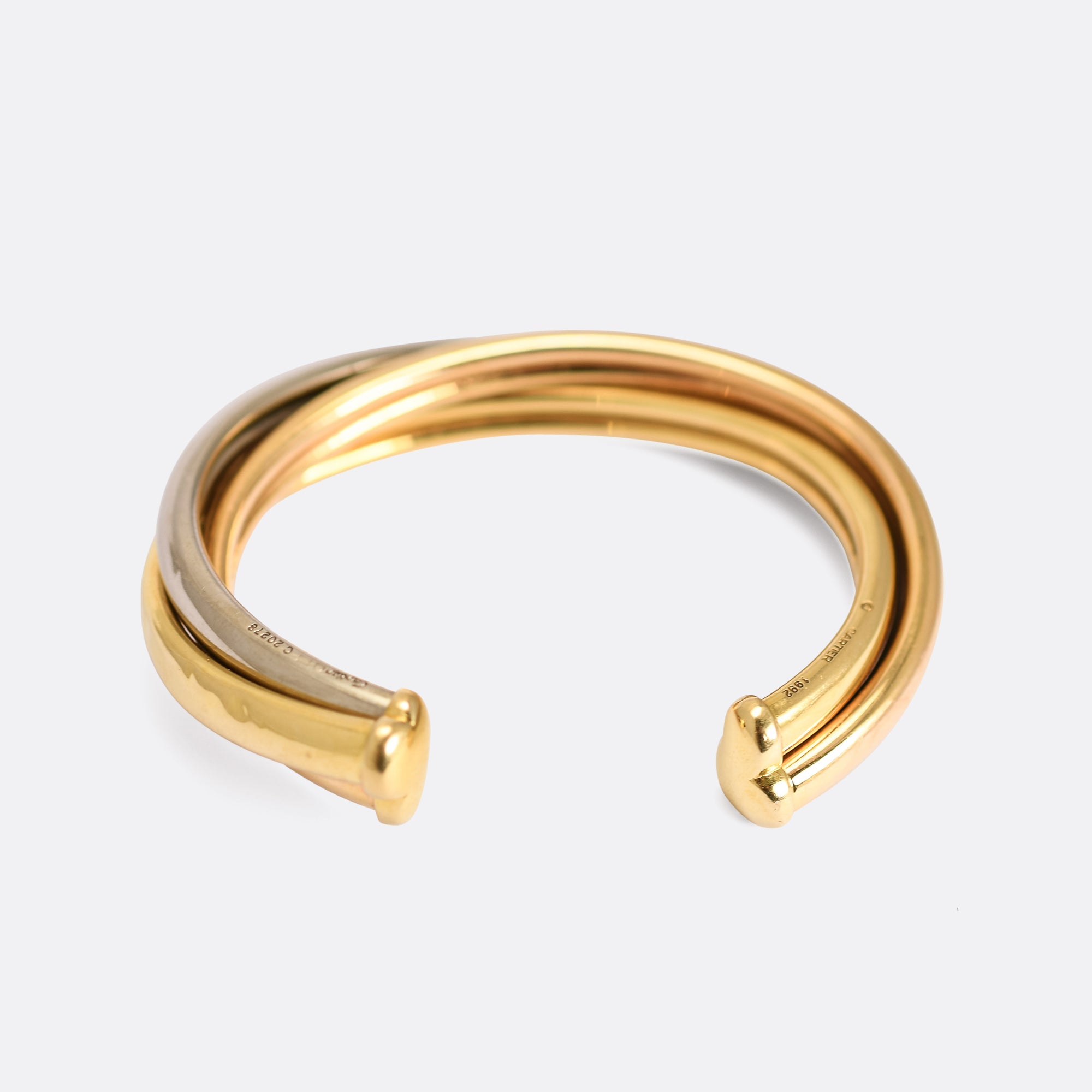 Cartier White, Yellow And Rose Gold Trinity Bracelet in Brown | Lyst UK