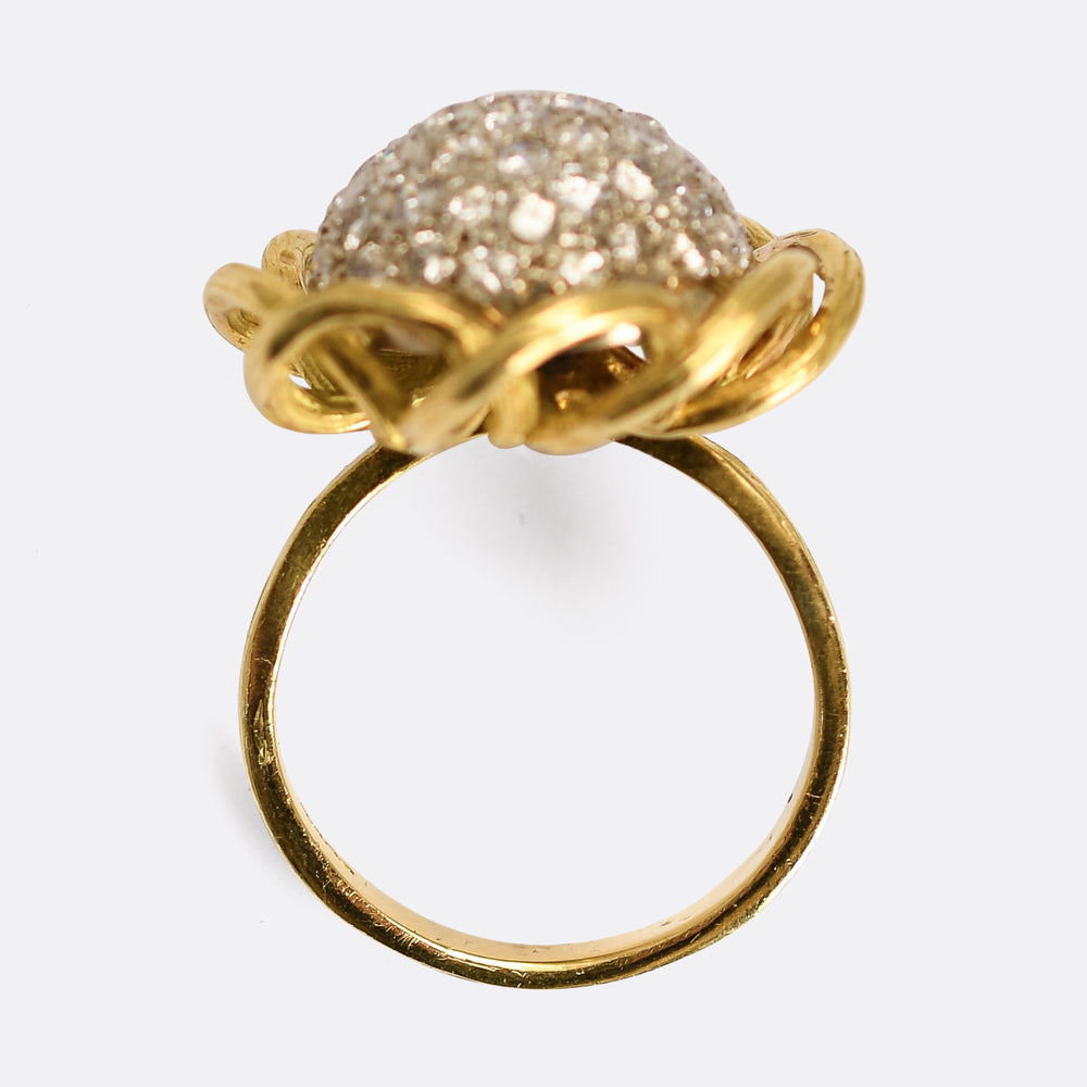 Vintage Charles De Temple Diamond Dome Ring