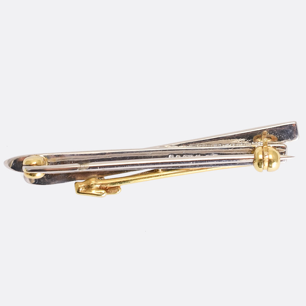 Vintage Crossed Skis Brooch