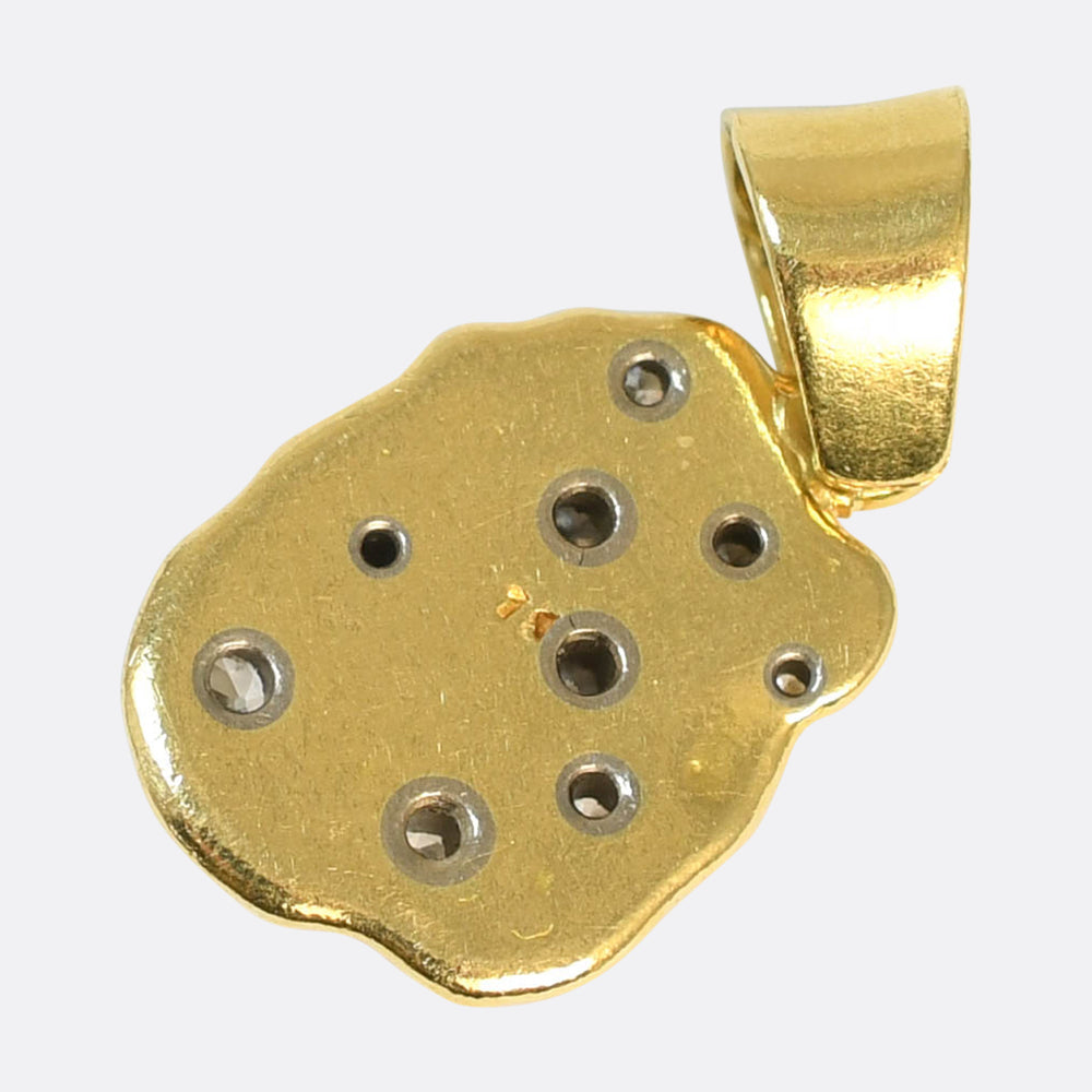 Vintage Diamond Gold Nugget Pendant