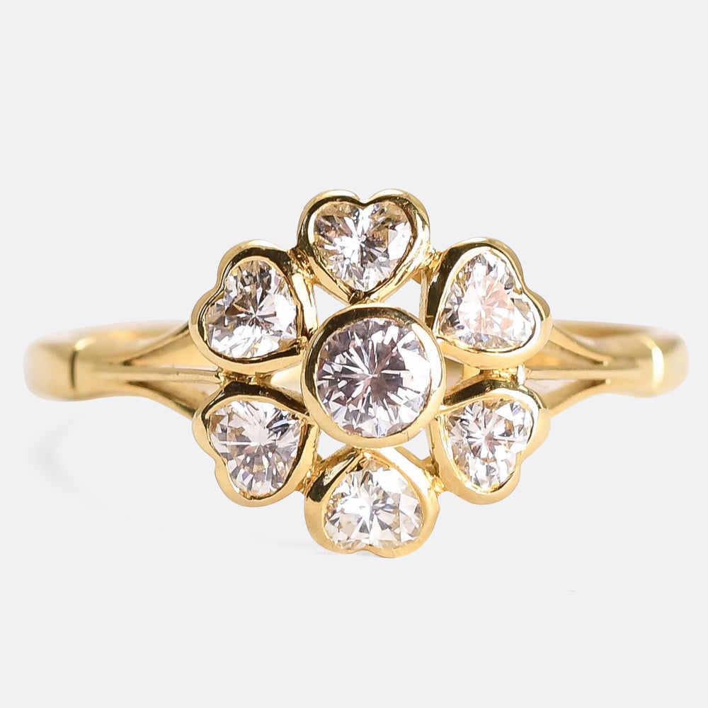 Vintage Diamond Heart Cluster Ring