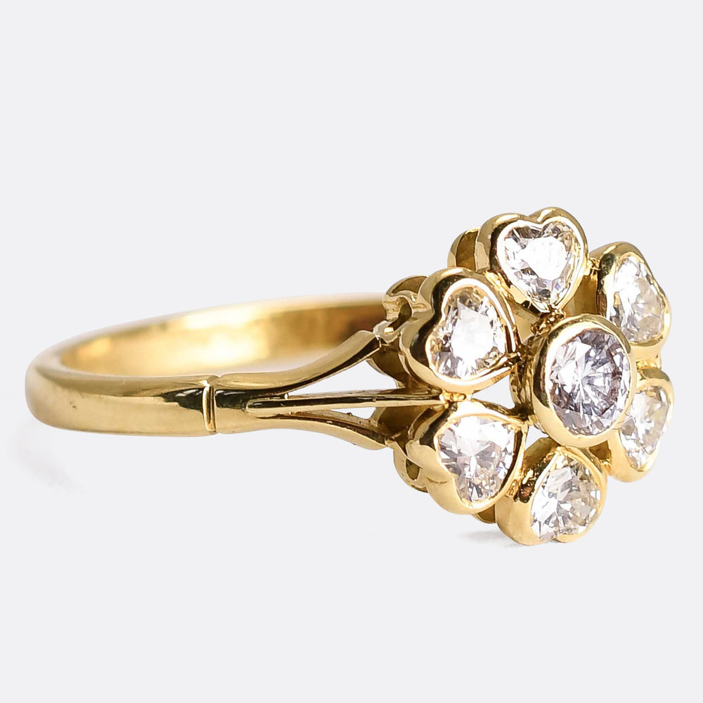 Vintage Diamond Heart Cluster Ring