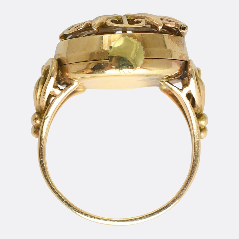 Vintage Gold Floral Watch Ring