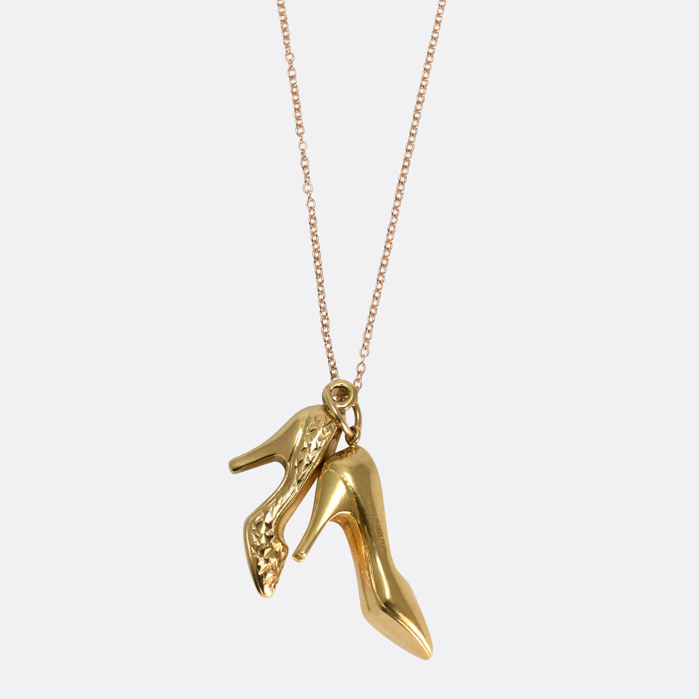 Vintage Gold Shoe Charms & Chain