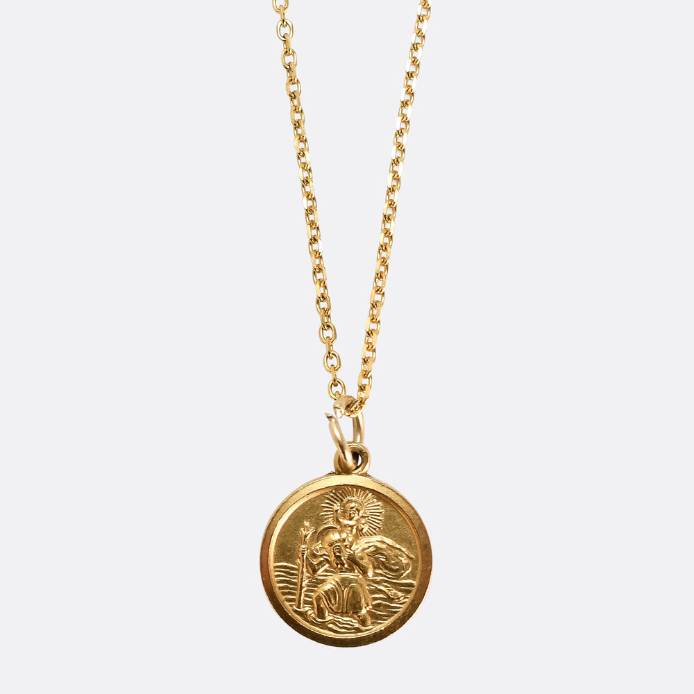 Vintage Gold St. Christopher Charm