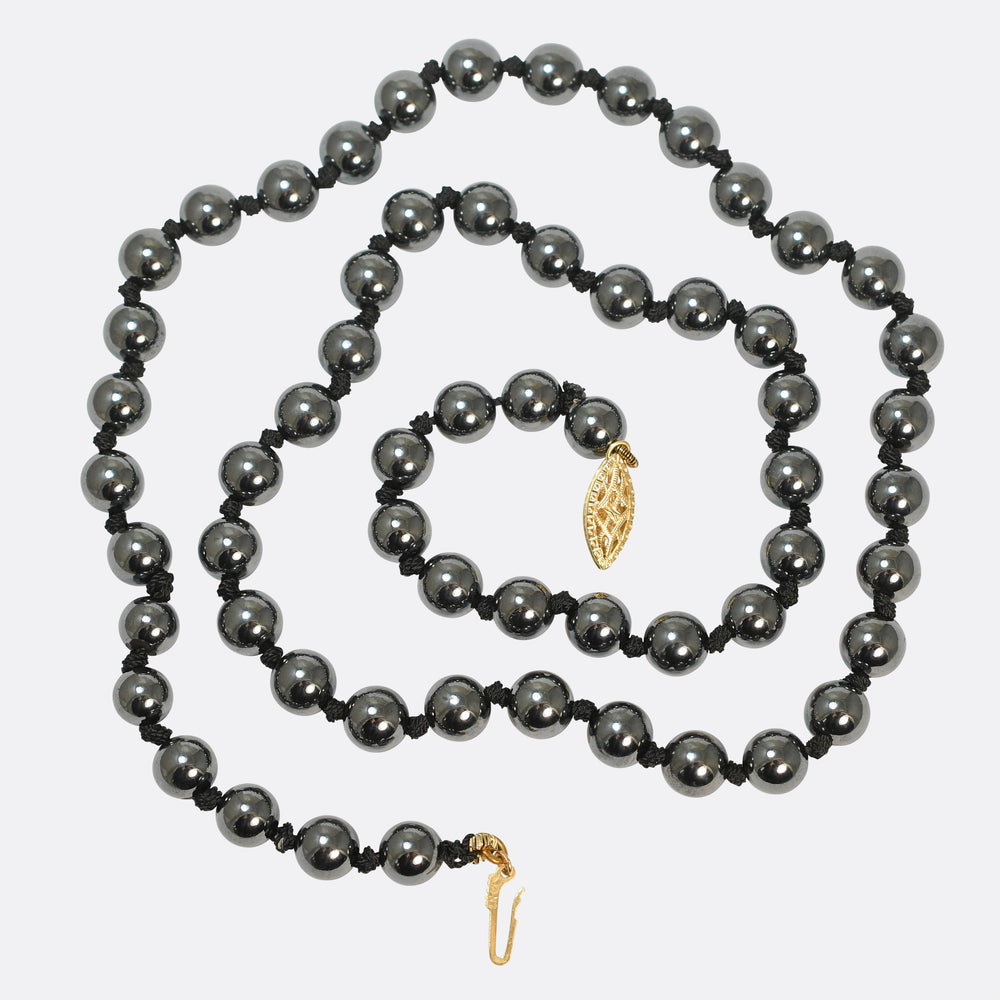Vintage Hematite Bead Necklace