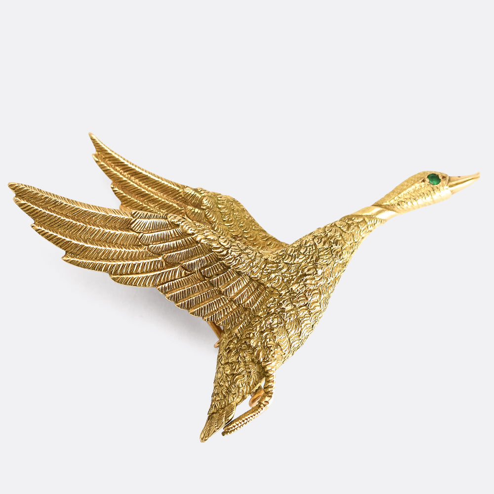 Vintage Hermès Duck in Flight Brooch by Georges Lenfant
