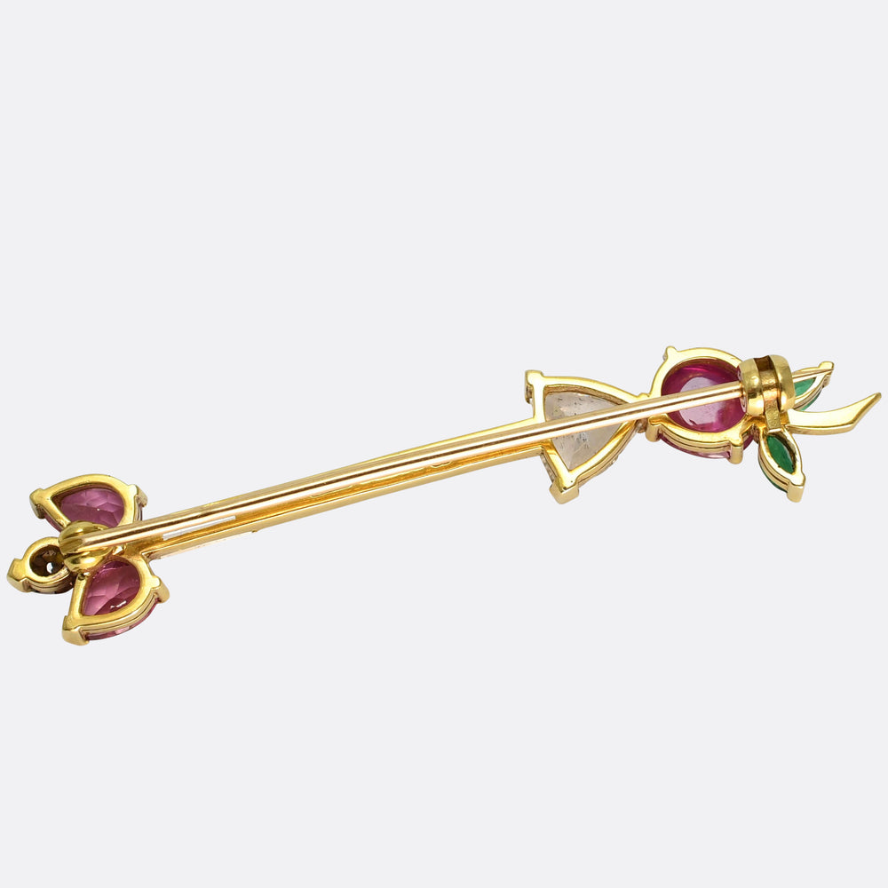 Vintage Multi-Gem The Apple and the Arrow Brooch