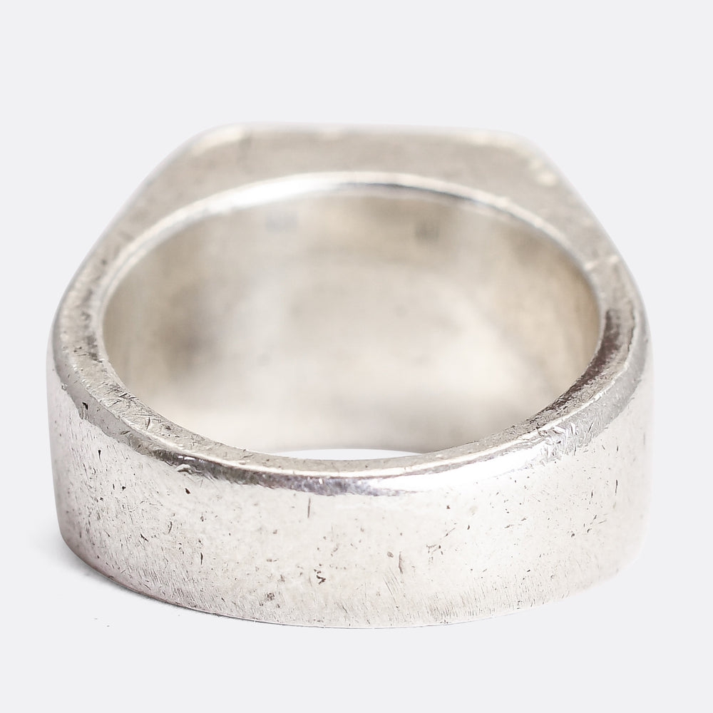 Vintage Oversized Silver Signet Ring