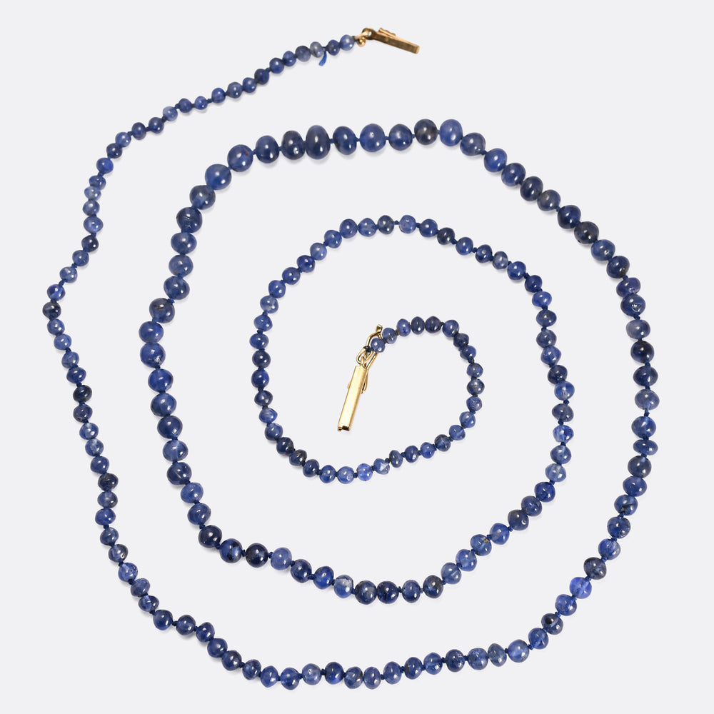 Vintage Sapphire Bead Necklace