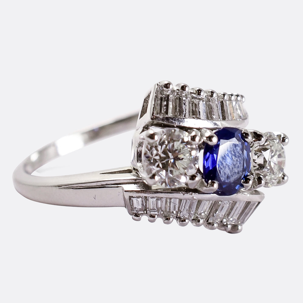 Vintage Sapphire & Diamond Trilogy Ring