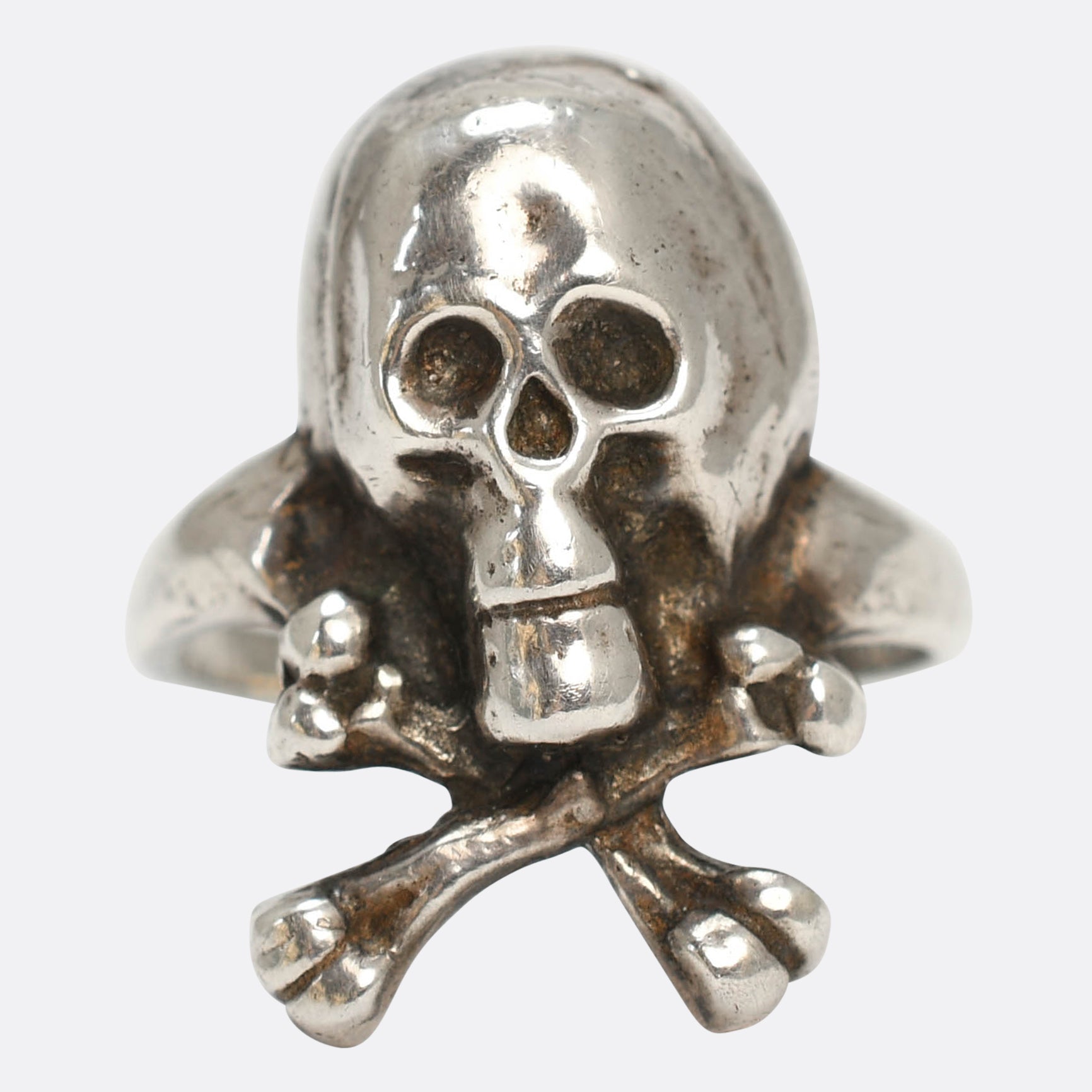 Vintage Silver Skull & Crossbones Ring – Butter Lane Antiques
