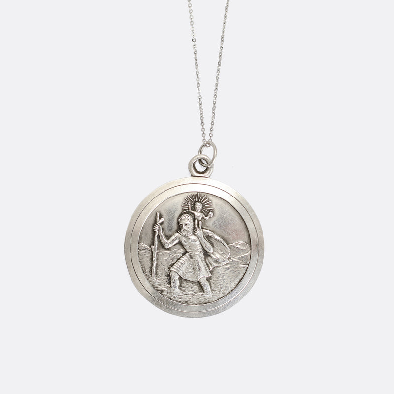 Vintage Silver Christopher Medallion – Butter Lane Antiques