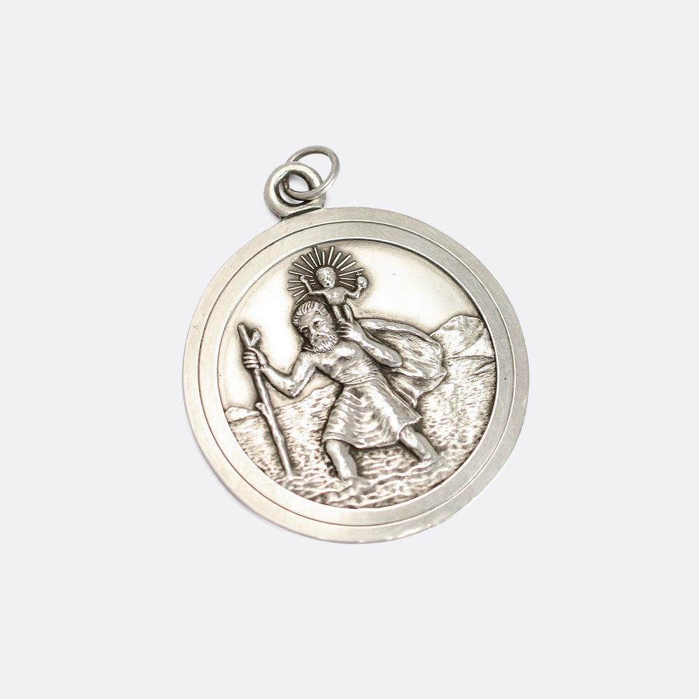 Vintage Silver St. Christopher Medallion