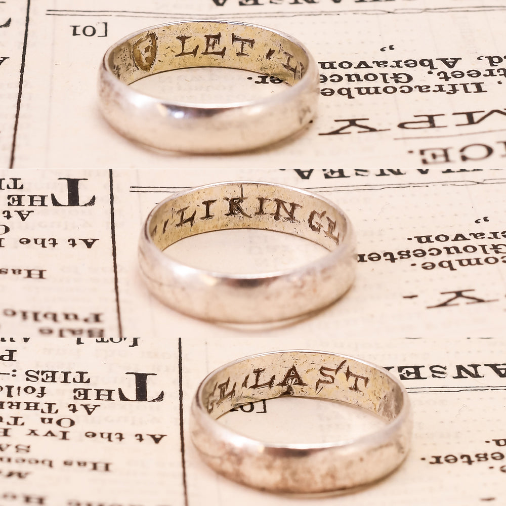 Georgian LET LIKINGE LAST Silver Posy Ring