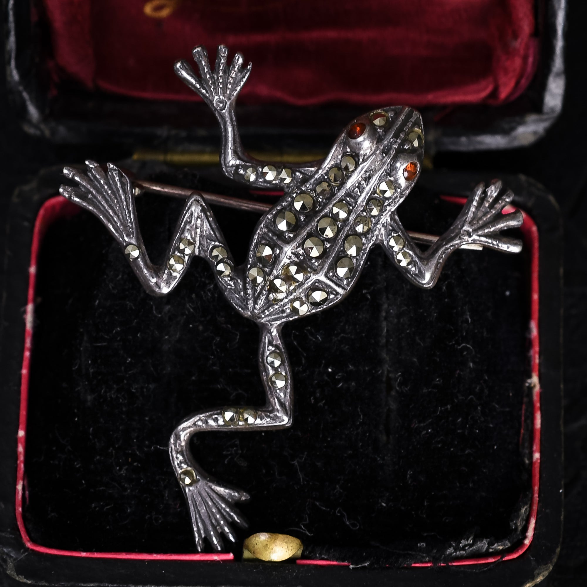 1950s Marcasite Frog Brooch Butter Lane Antiques