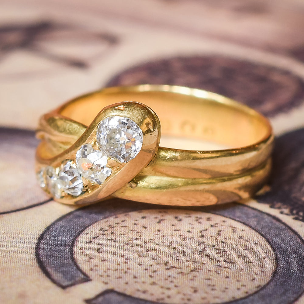 Edwardian OMC Diamond Serpent Ring