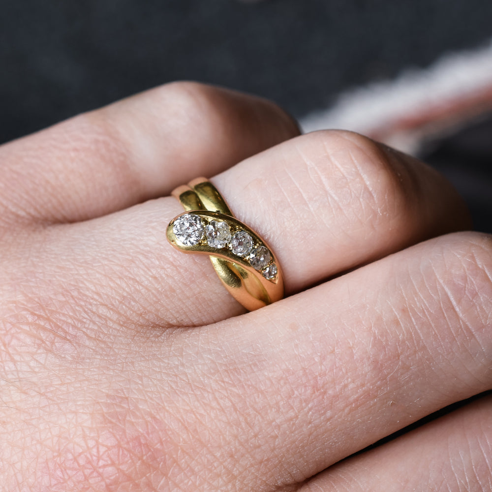 Edwardian OMC Diamond Serpent Ring