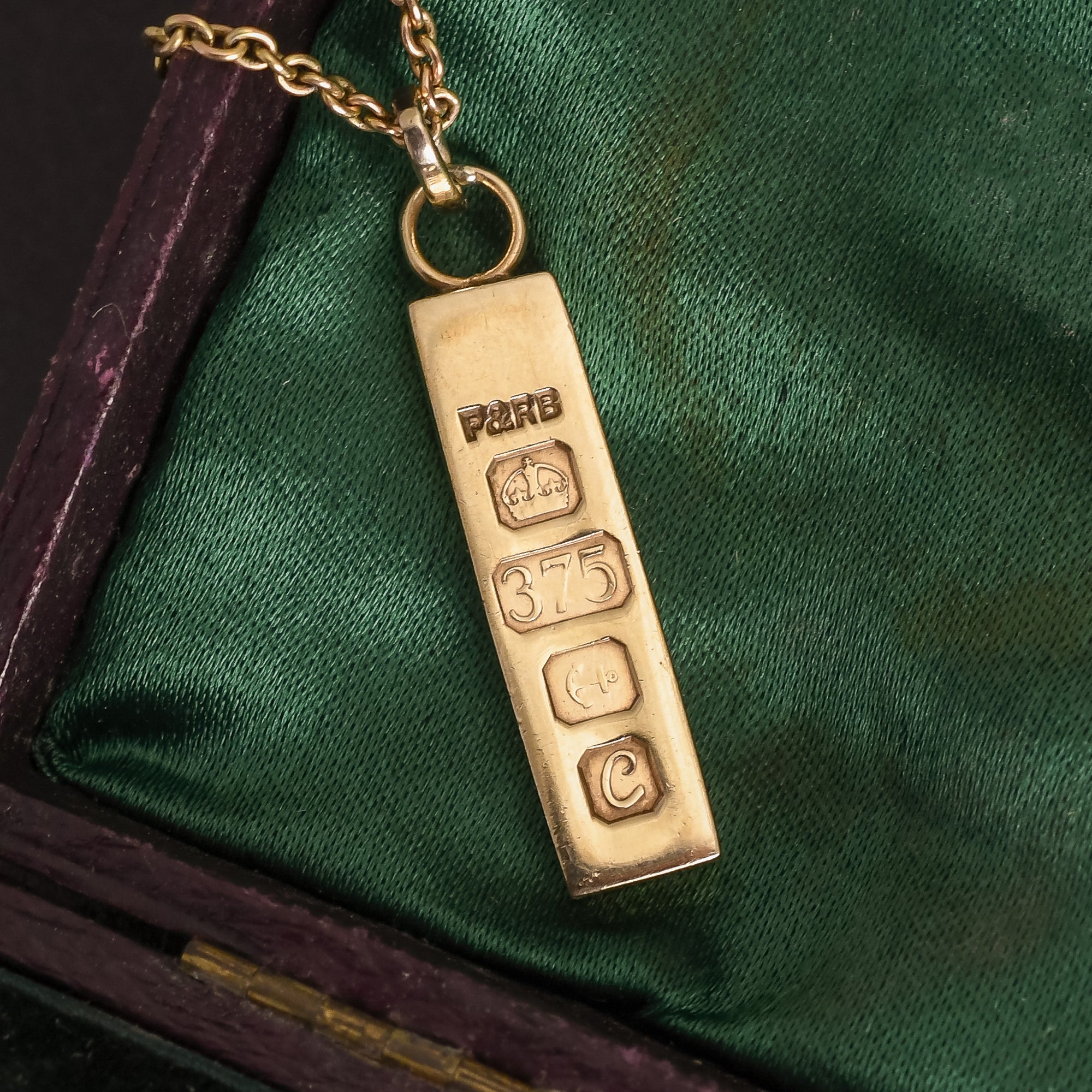 Solid gold discount ingot pendant