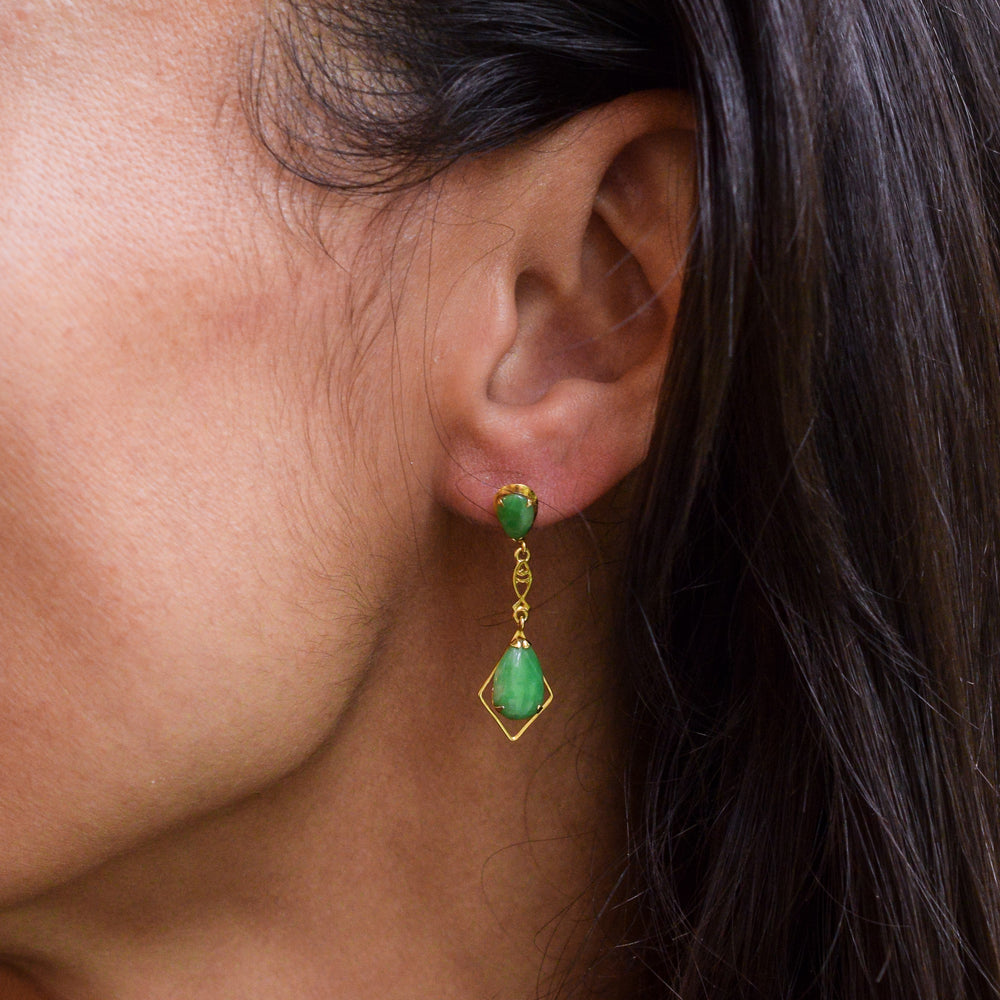 Vintage Jade Drop Earrings