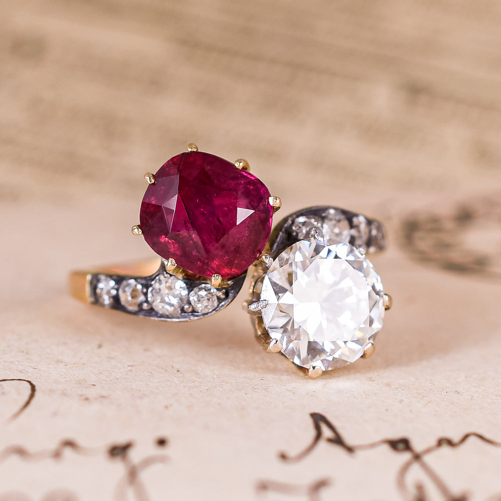 Art Nouveau Diamond & Burma Ruby 