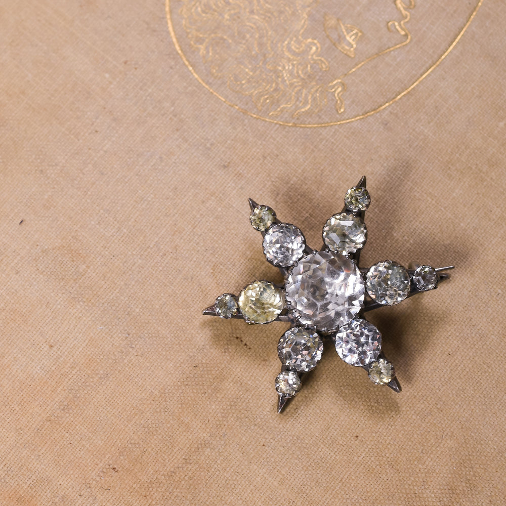Georgian Rock Crystal Star Brooch