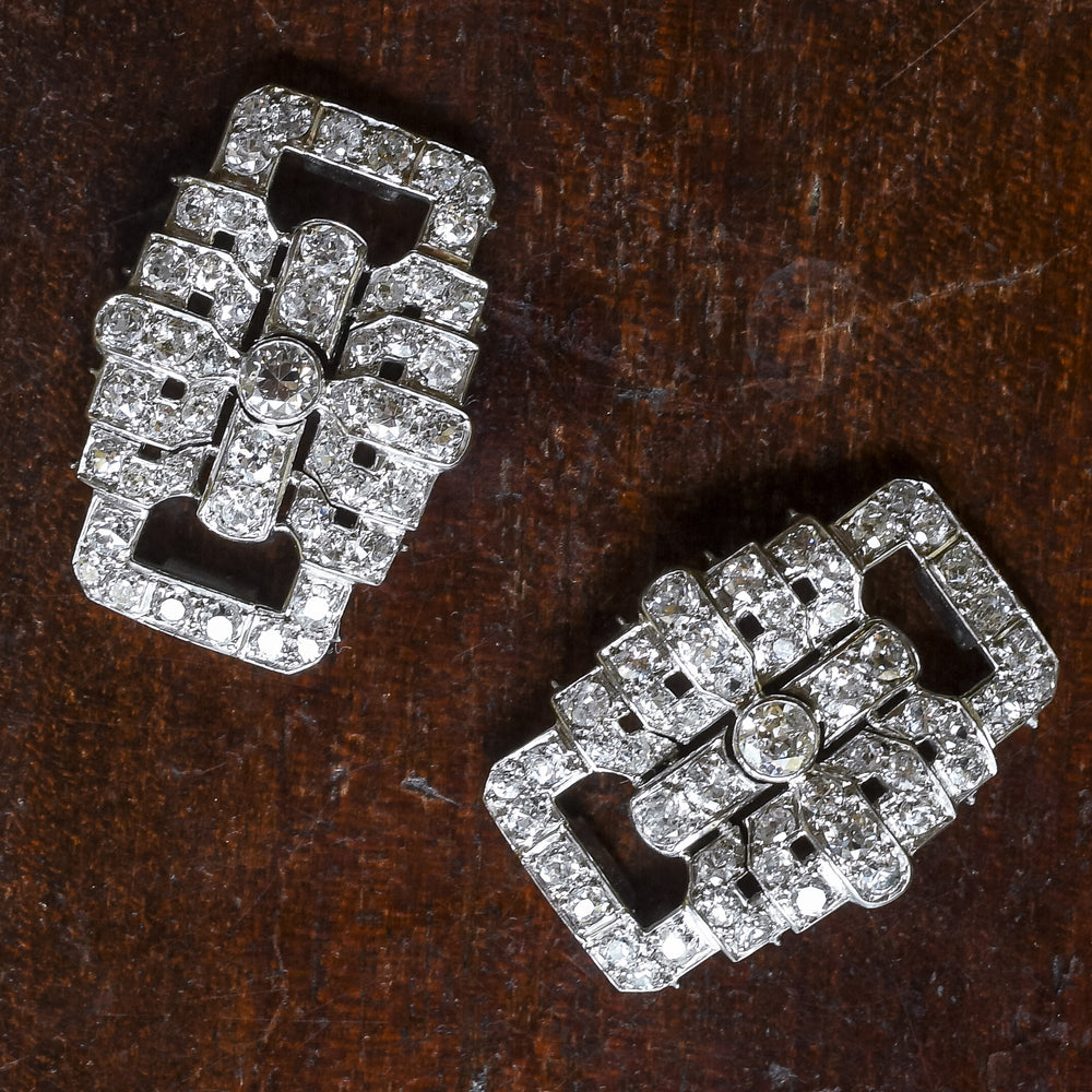 Pair of Art Deco Diamond Buckles